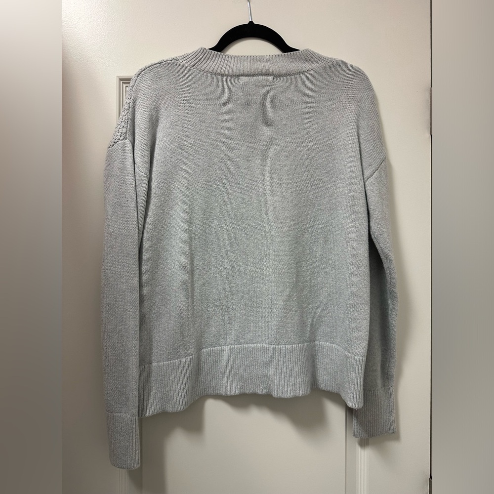 Banana Republic Light Gray Cable Crewneck Sweater - Picture 2 of 4